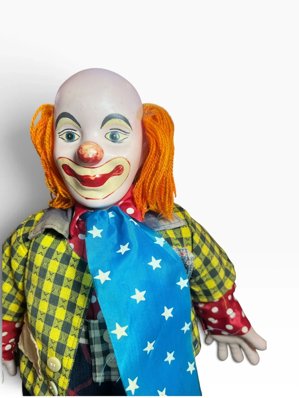 Vintage-Style 19” Orange Hair Ceramic Clown Doll with Chuck Style Sneakers